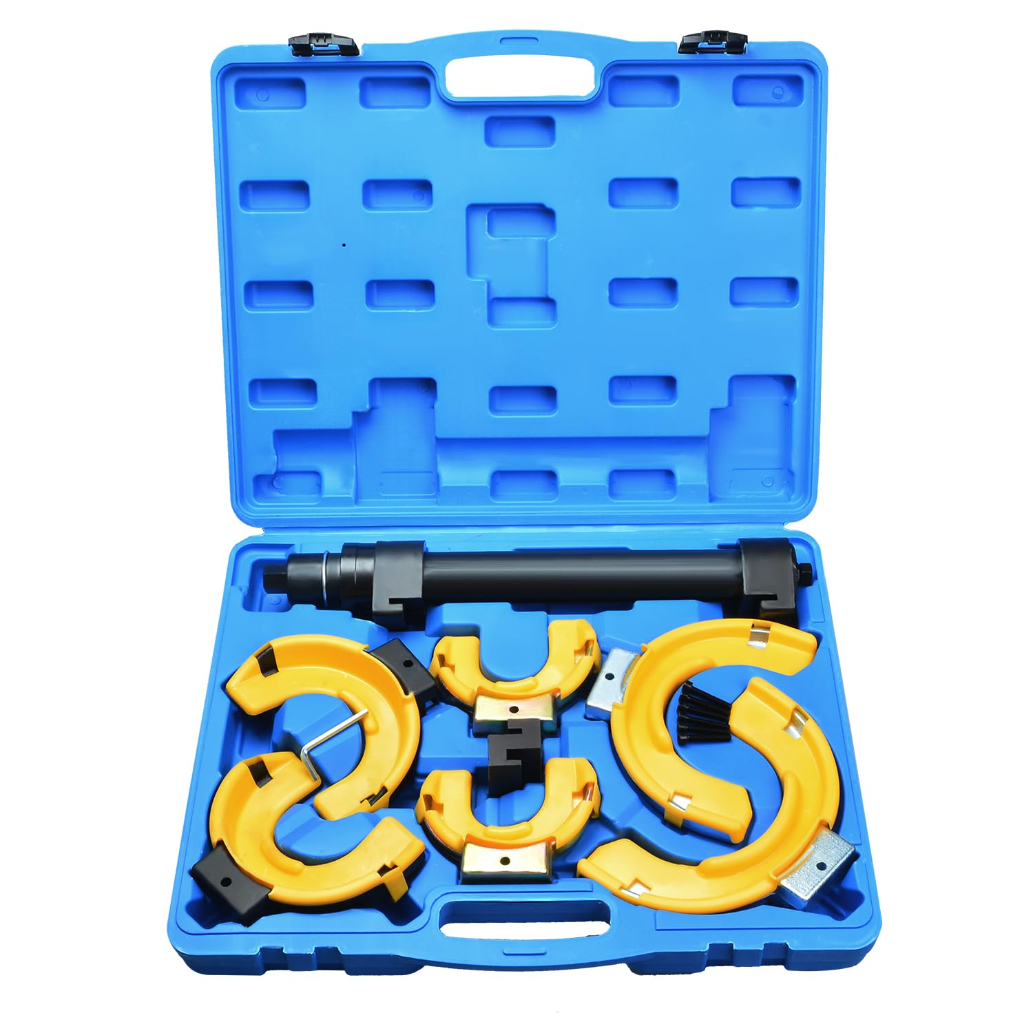 Macpherson Strut - Kit compressore e estrattore intercambiabile per molle elicoidali, set di attrezzi, con protezione giogo