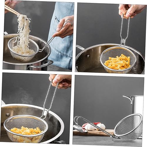 Miniatura 4 de Cuchara de cocina de acero inoxidable, tamiz de malla, colador de cocina versátil para enjuagar, colar y freír, diseño de acero inoxidable, estilo