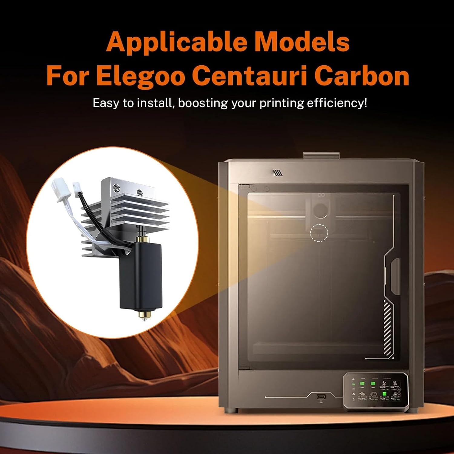 Cuifati カーボン 3D プリンター用硬化鋼 0.4mm ホットエンド ノズルセット、高精度押出機ノズル、長期使用、交換用 1