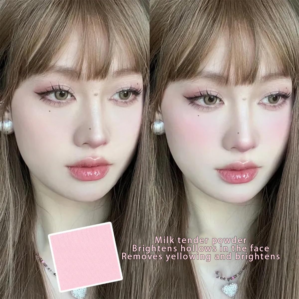 Amazon | チークミックスカラーチークブラッシャーパレット ハイライト