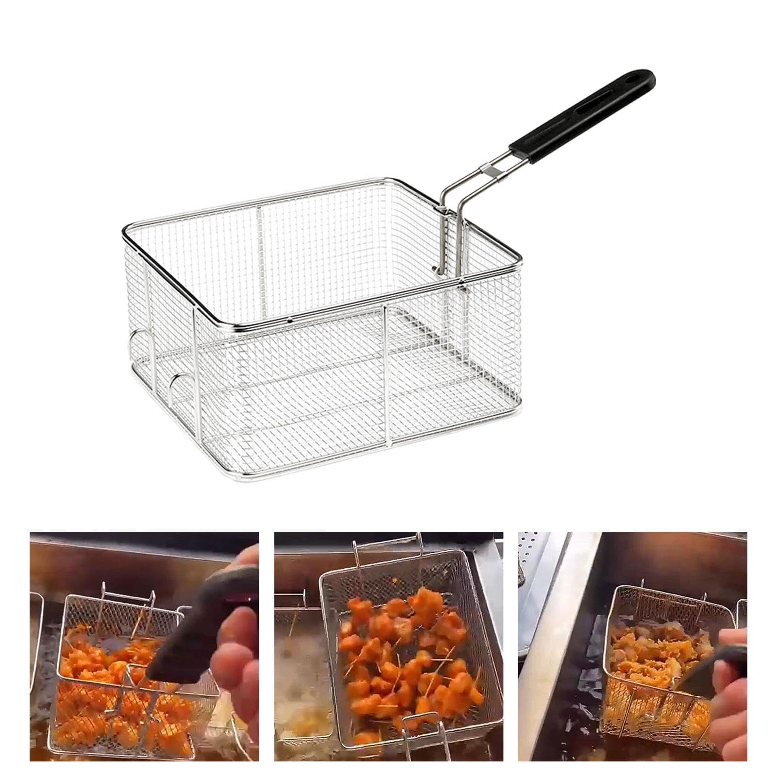 Cesta para Freír, Cesta Escurridora para Freír, Utensilio de Cocina Multiusos, Cesta para Freír, Herramienta de Cocina para Fiestas, Estilo E