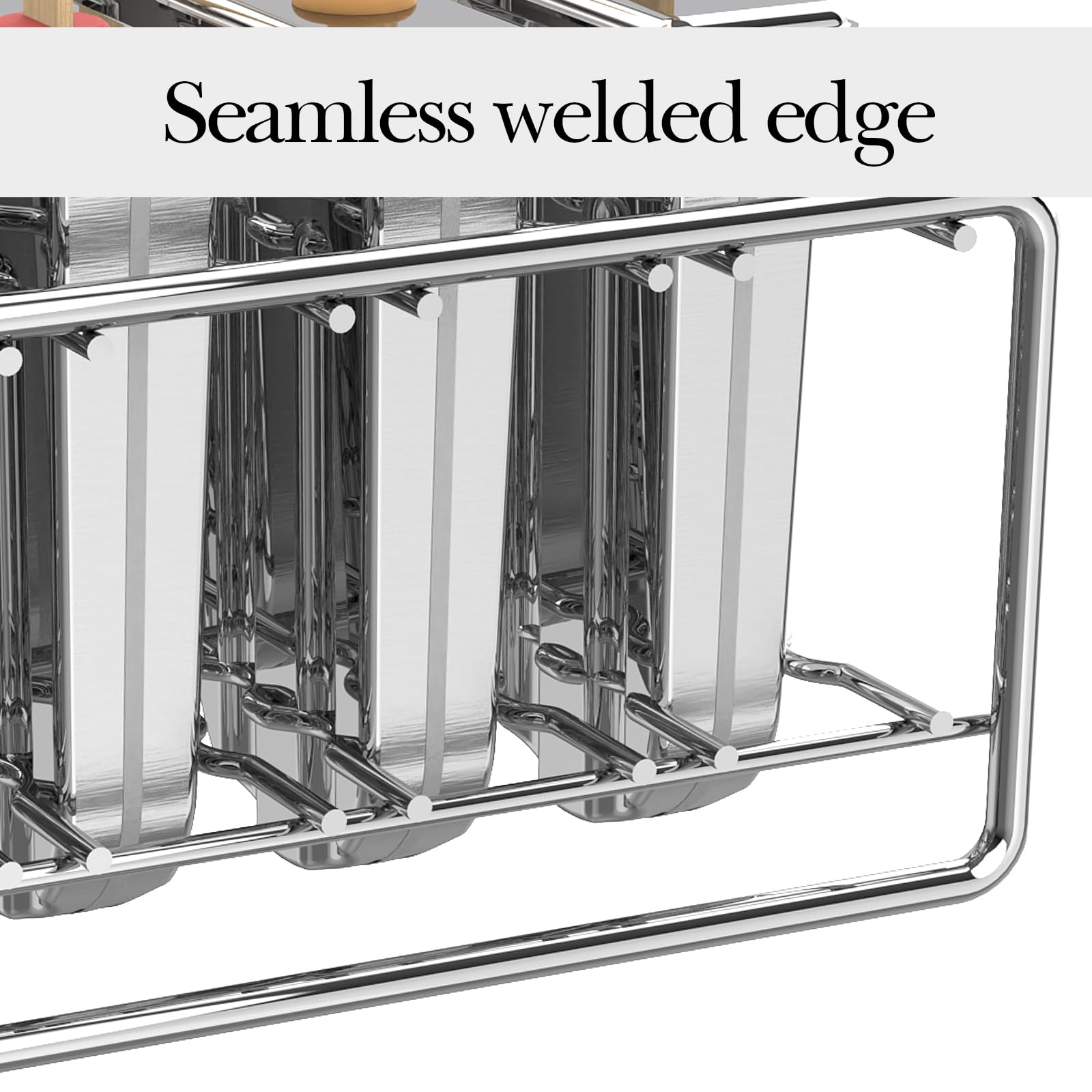 Paquete de 12 moldes para paletas de acero inoxidable, moldes caseros para polos de hielo con soporte, reutilizable, cabeza redonda, congelación rápida, con palos de madera y bolsas