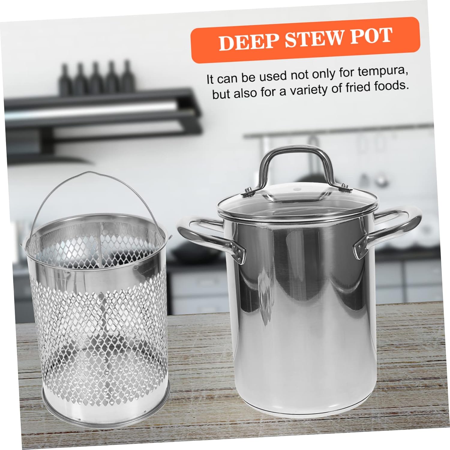 OQHAIR 1 Set Tempura Fryer Japanese Wok Potato Cooker Metal Cooking Utensils Deep Cooking Pan Oil Drip Drainer Rack Steel Stock Pot Kitchen Cooking Ware Deep Stew Pot Noodle Cooking Pot 8 71vyqAZRzcL. AC SL1500