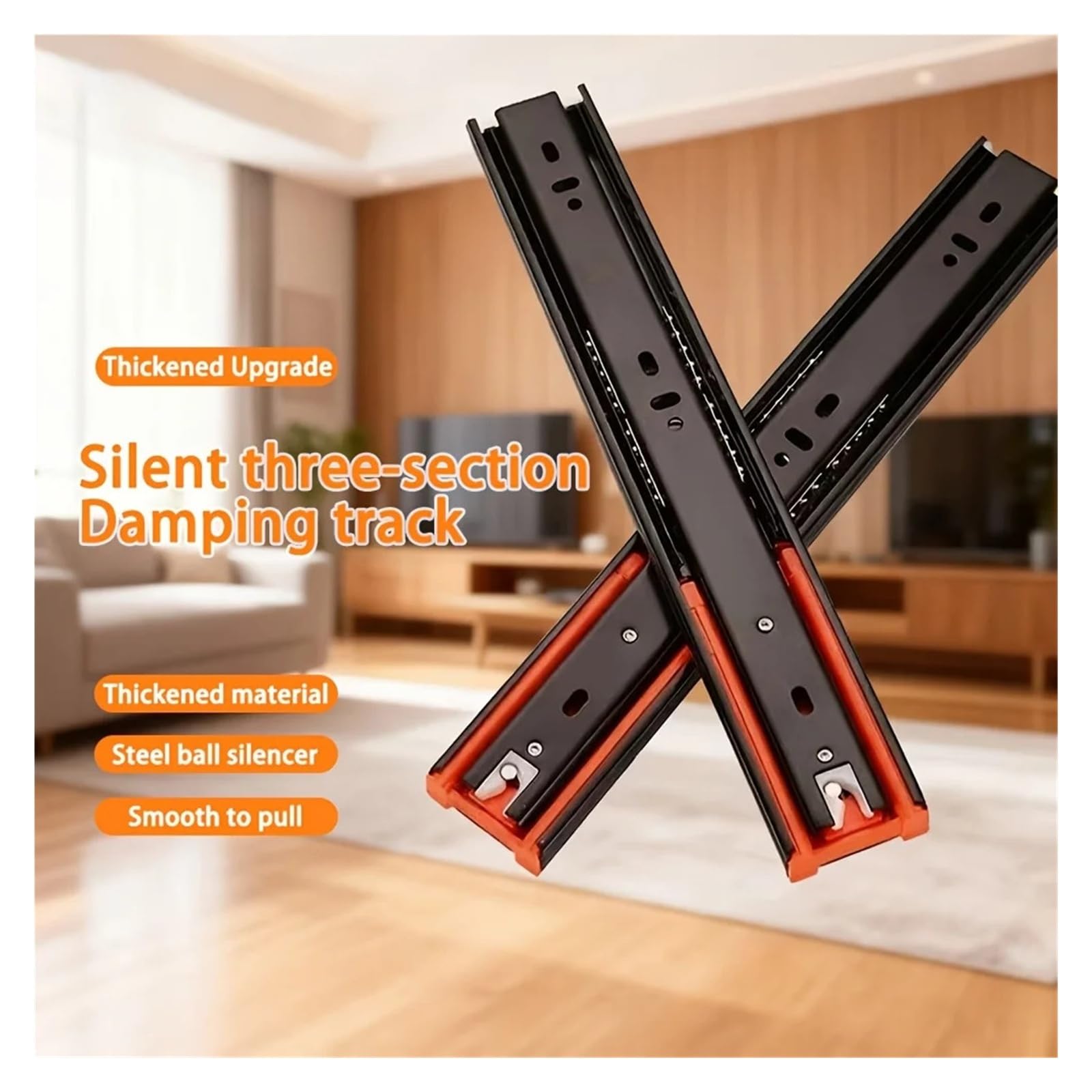 Guide for cassetti nere da 2 pezzi da 12-20 pollici in acciaio pesante a 2 sezioni(40cm 15.75in)