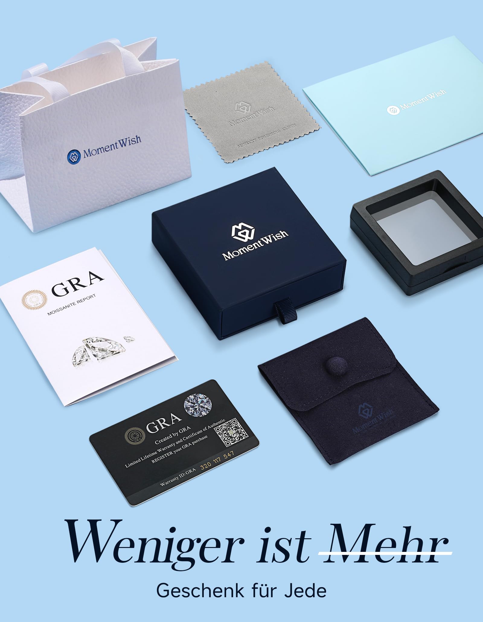 MomentWish Halskette Damen Silber 925 Moissanite Damenschmuck Geschenk | 1-2 Karat Moissanit Kette Geschenk für Frauen Rosegold/Gold Schmuck Damen Weihnachten Valentinstag Jahrestag Liebes Geschenke