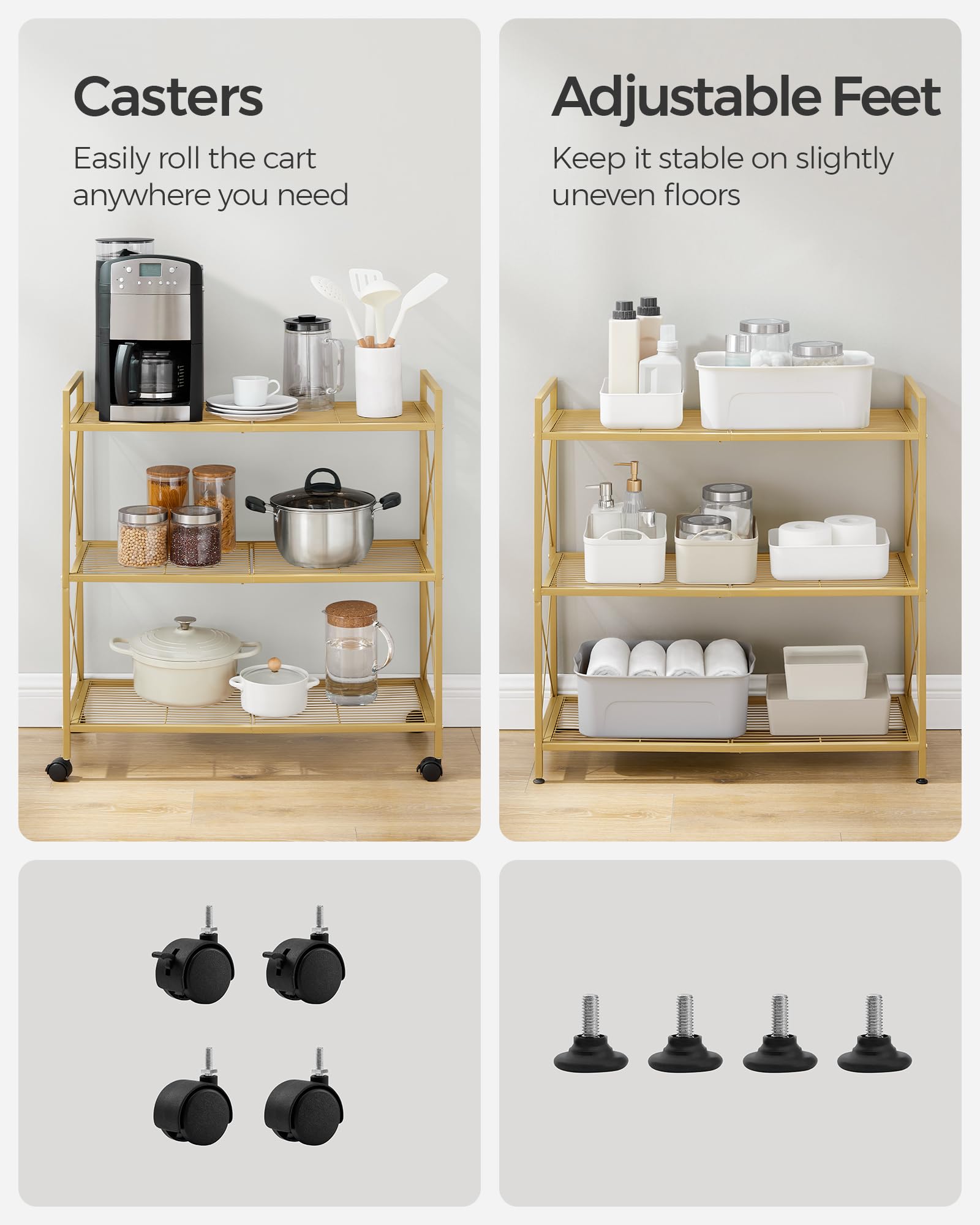 Snapklik.com : SONGMICS 3-Tier Metal Storage Rack