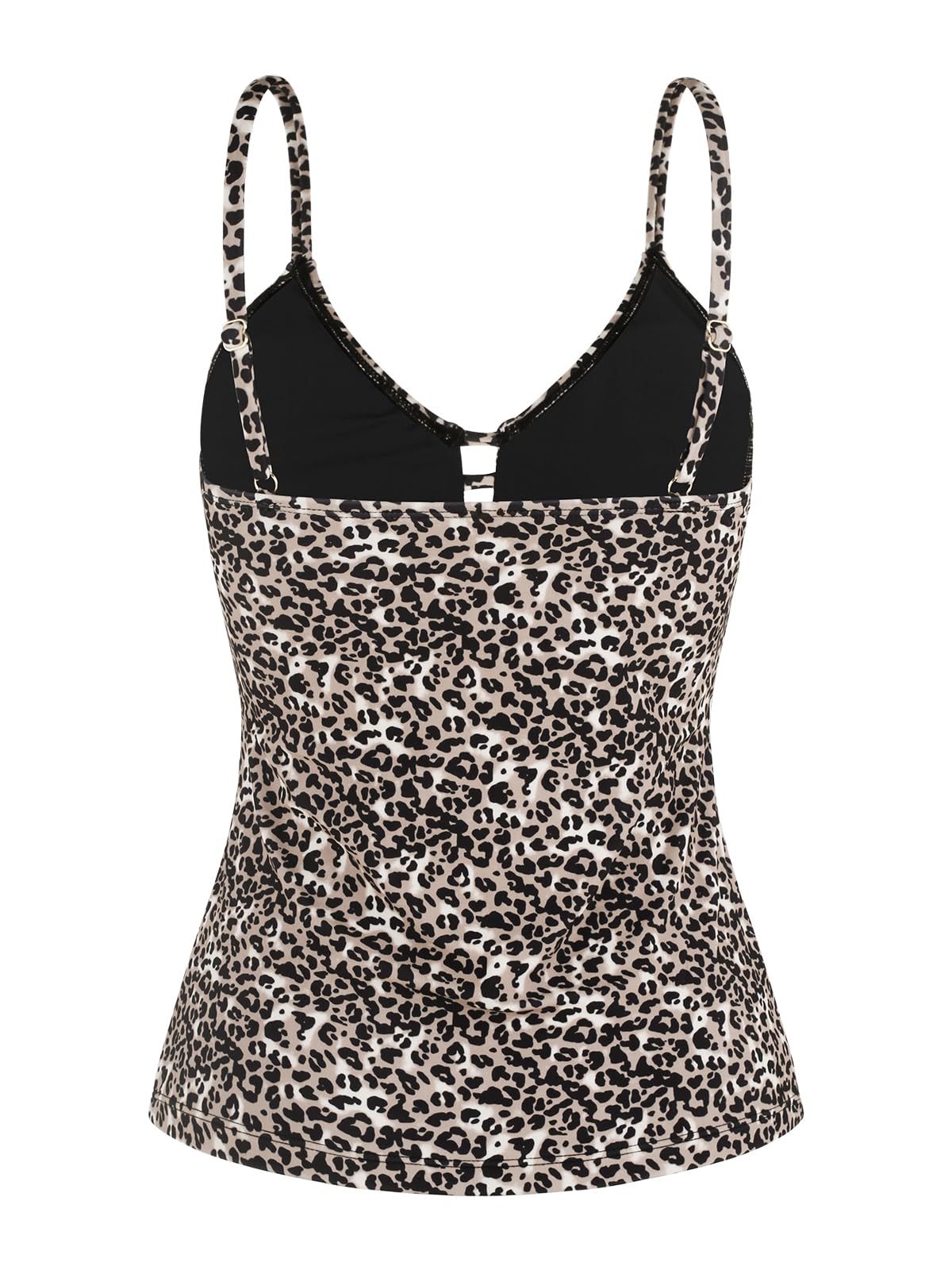 Ocean Blues Damen Retro Tankini Oberteil Bauchabdeckung Bademode mit Verstellbaren Trägern