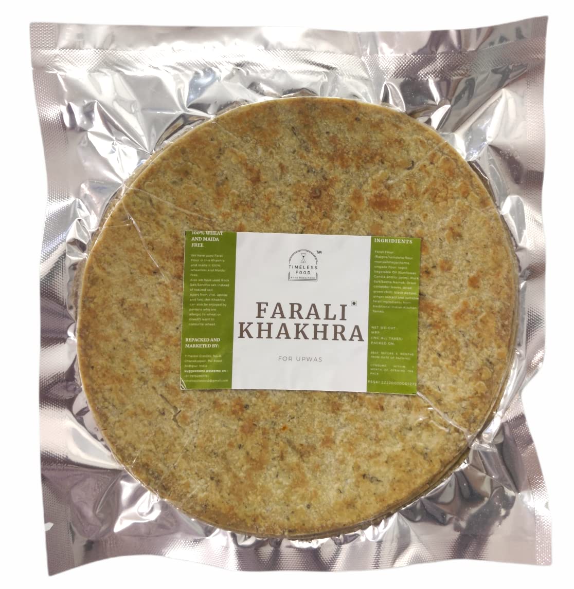 Timeless Food Farali Khakhra 200g | Wheatless Sahgar Khakhra for Upwas & Vrat | Fasting Snack | Healthy & Crunchy
