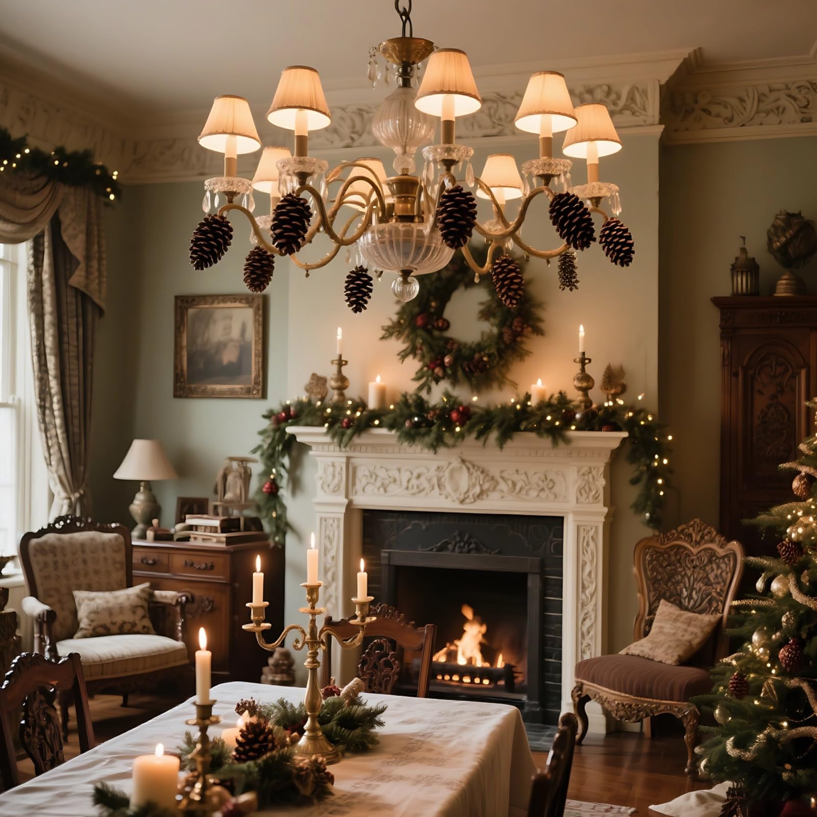 36 STK. Weihnachts-Tannenzapfen aus Harz, für Bastelarbeiten, Weihnachtsbaum-Dekorationen, DIY-Anhänger, geeignet für Adventskränze, Winterhochzeit und Wohnraum-Deko