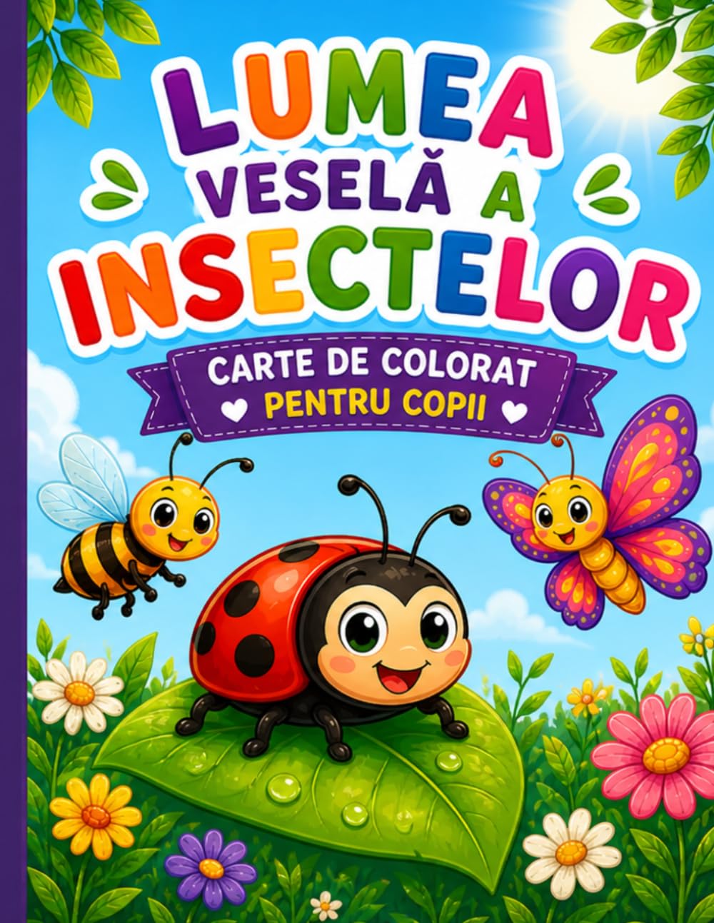 Lumea Vesela a Insectelor: Carte de colorat pentru copii