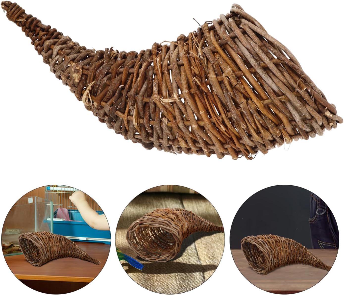 Milisten Woven Storage Basket 12.2X5.7X10.62 Inches Rustic Rattan Basket for Sundries Bread or Fruit Ideal for Home Decor and Organization