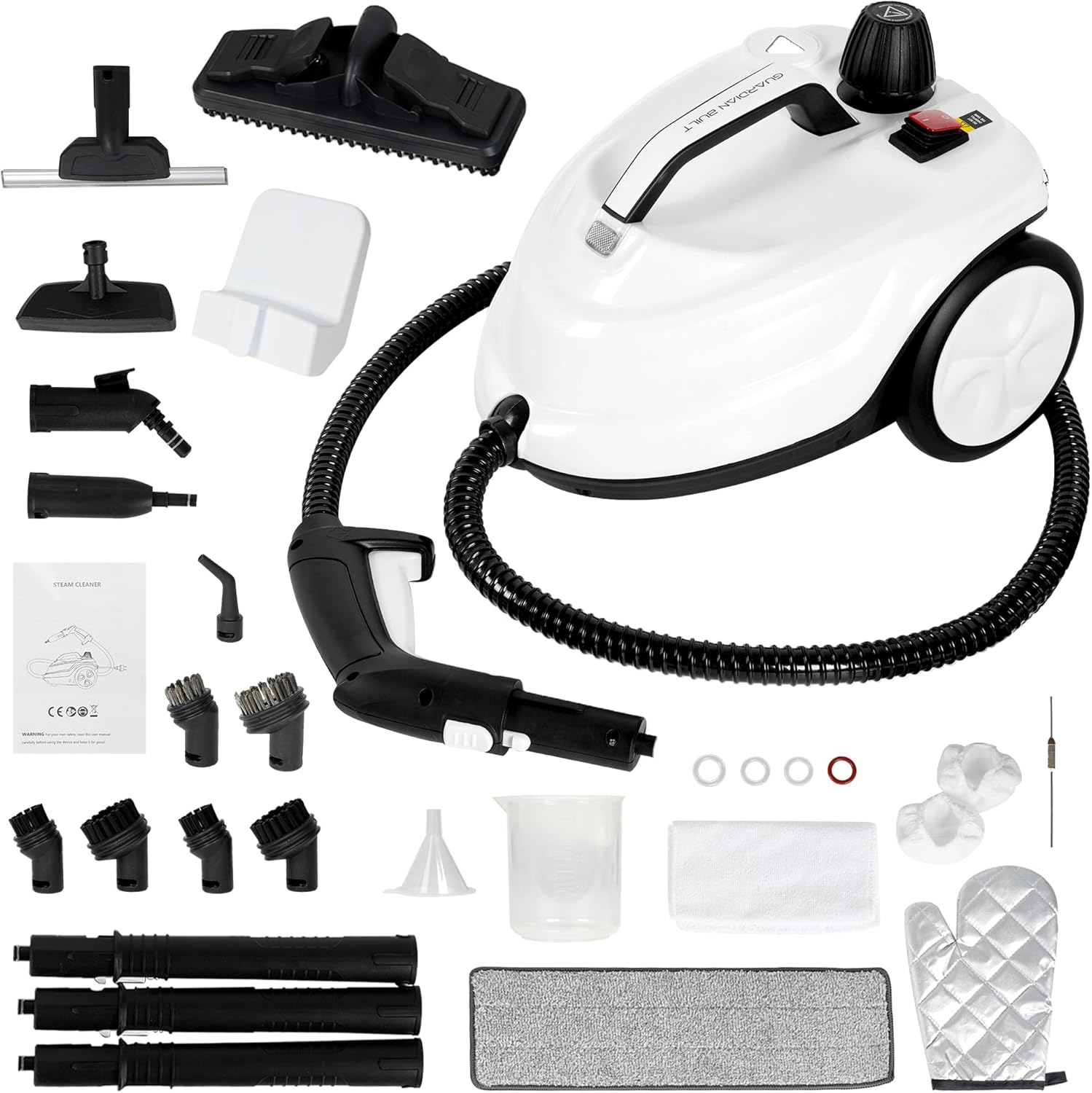 Guardian Steam Cleaner for Home and Car, Steam Mops for Floor Cleaning with 23 Accessories 5Bar Working Pressure 5M Power Cord Efficient Steamer for Cleaning for Floor, Grime,Grease,Grout,Upholstery