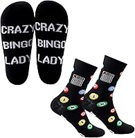 Vista 9 de MBMSO Divertidos calcetines de bingo – 2 pares de calcetines de vestir para mujer de bingo loco