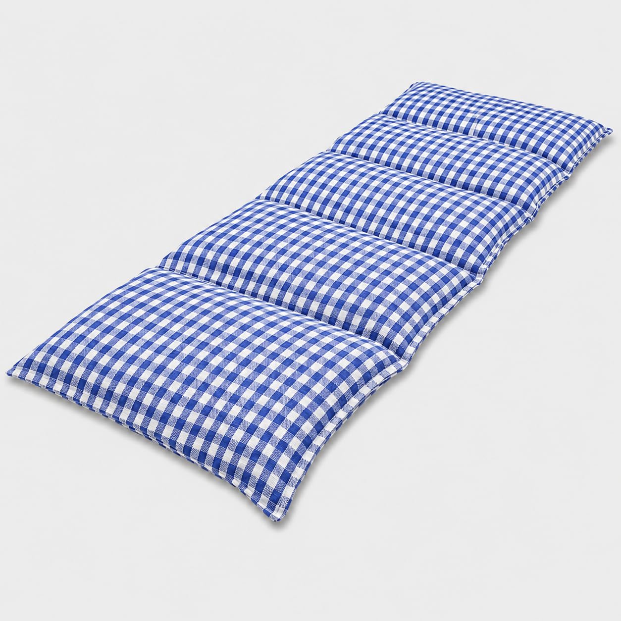 Almohada Termica 50x20 cm - Relleno: 800 Gramos de Huesos de Cereza. Forro: 100% Algodón - Cojín de Calor y Frio (azul a cuadros)