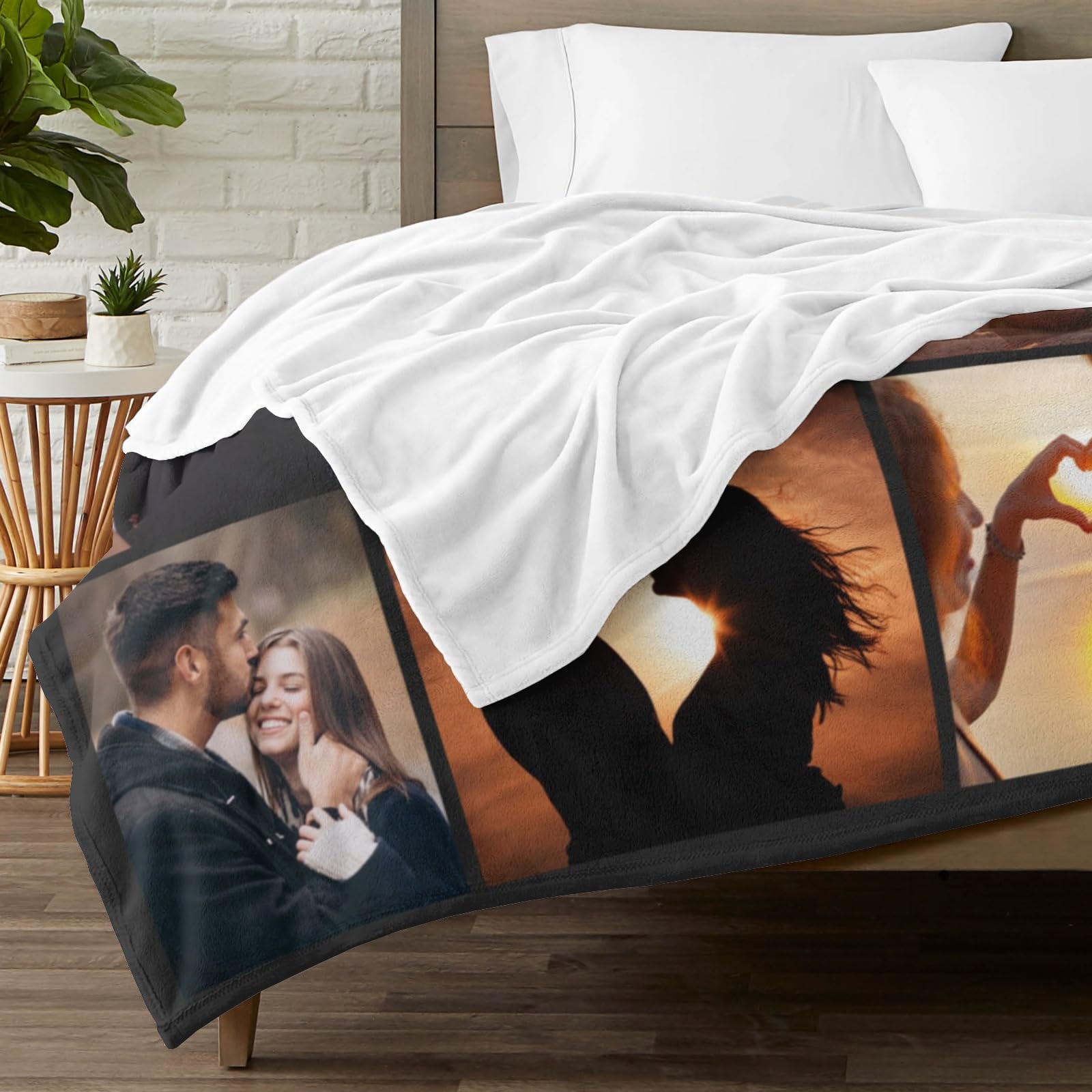 inkArts Custom Blanket Throws with Photos Text Personalized with Picture Customizable, Customize for Mom, Dad, Couple, Girlfriend, Boyfriend, Husband & Wife