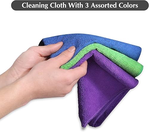 Miniatura 3 de GREEN POMELO Paquete de 12 toallas de cocina, paños de limpieza de microfibra de 10.58 ozm, toallas de cocina reutilizables y lavables, sin pelusas,