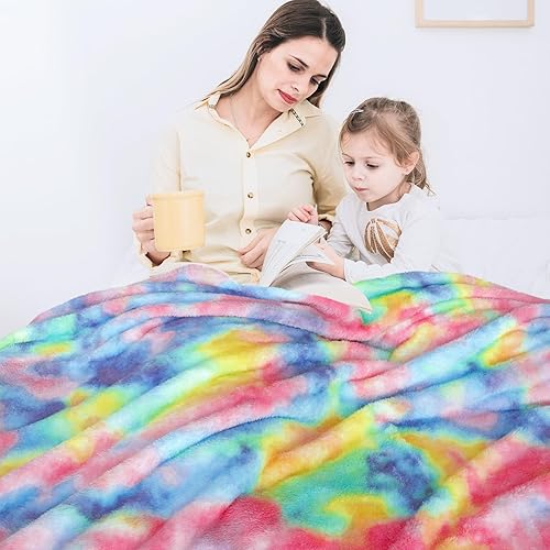 Miniatura 122 de MUGD Mantas suaves mullidas de forro polar para cama individual, manta cálida para cama Morado y blanco