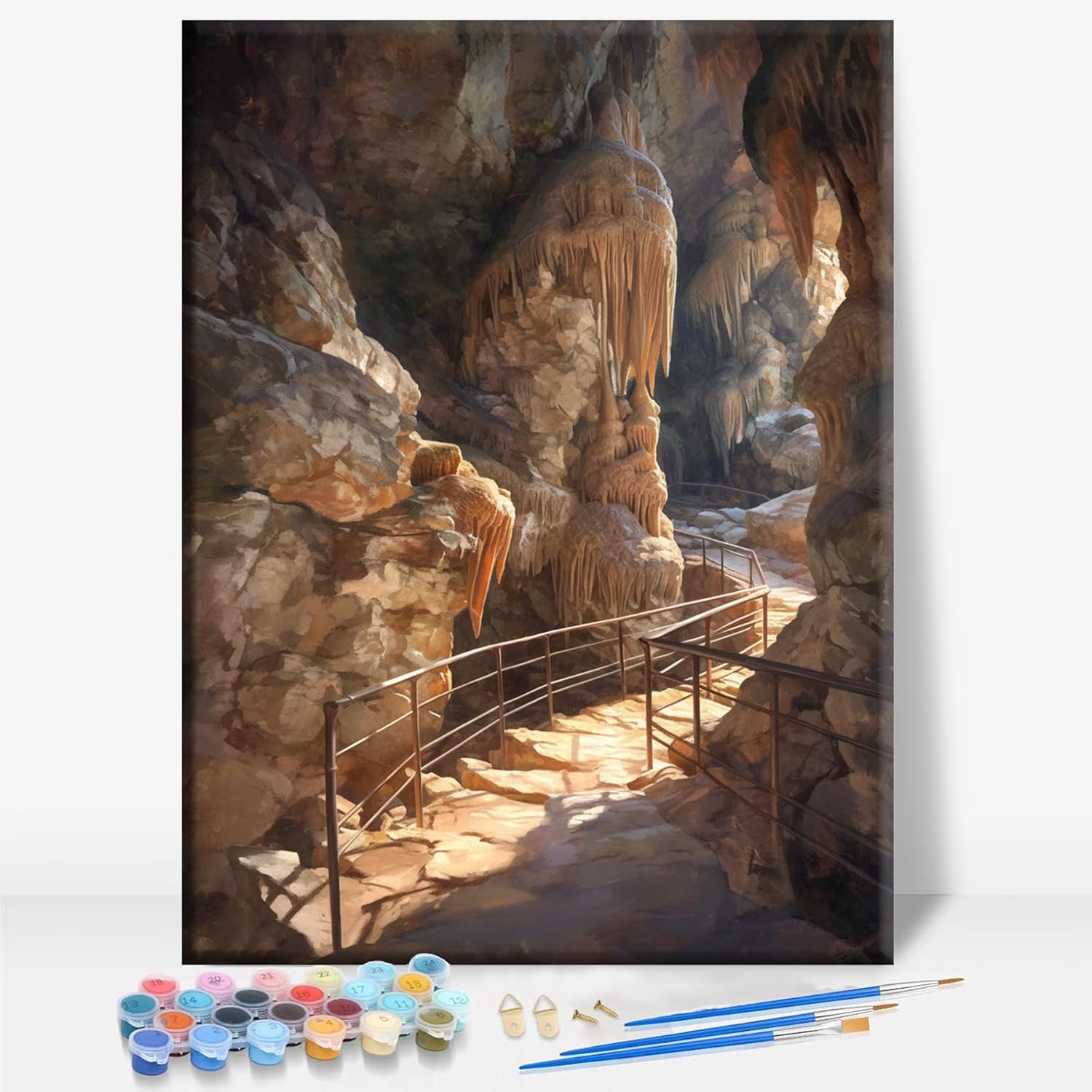 HUINORYA Cotton Fields Alabama Framed Canvas DIY Paint by Numbers Kit Bar Cafe Cave Home Room Wall Bathroom Porch Patio Decor Gift, 16 x 12 Inch