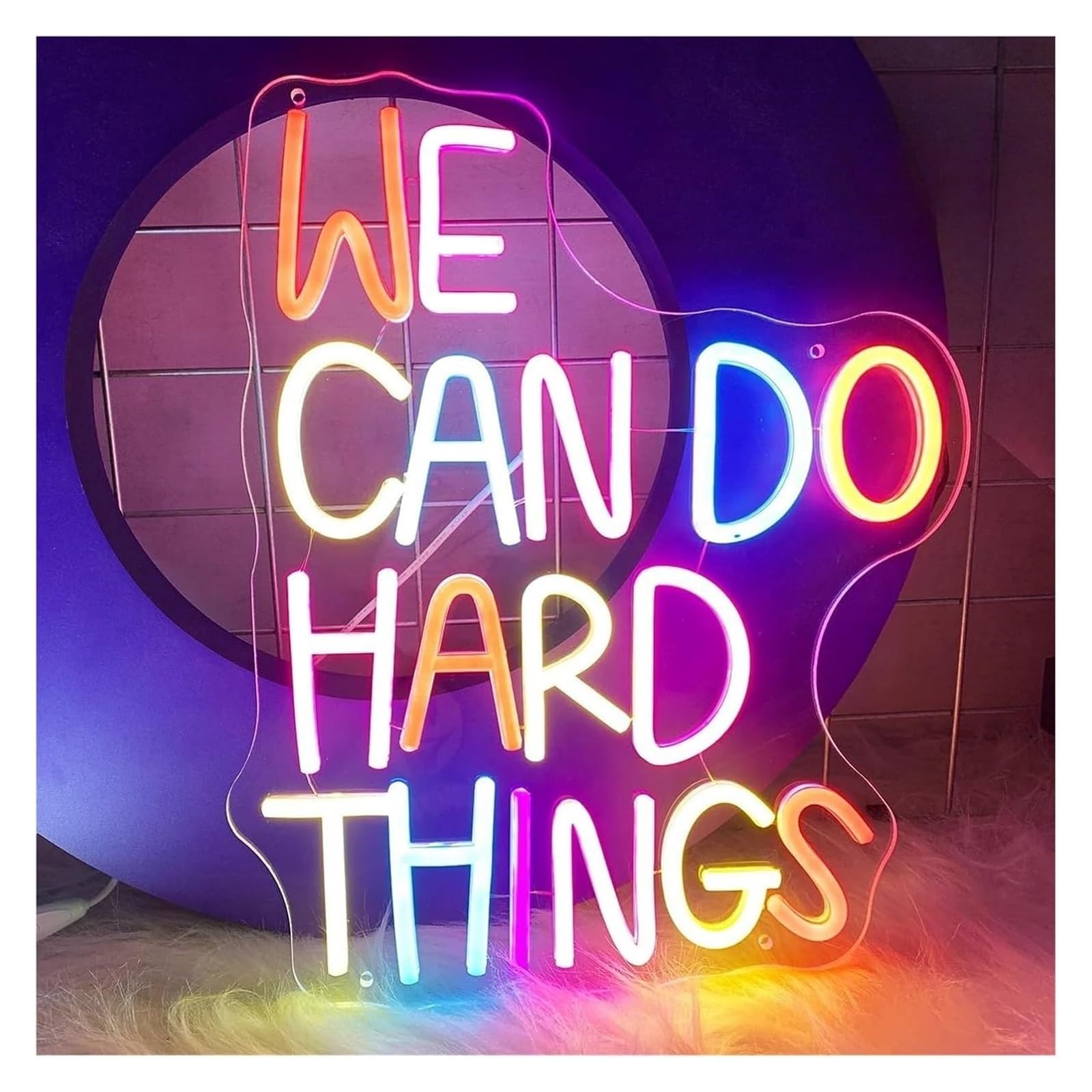 Lampe néon motivation murale pour surmonter le stress quotidien