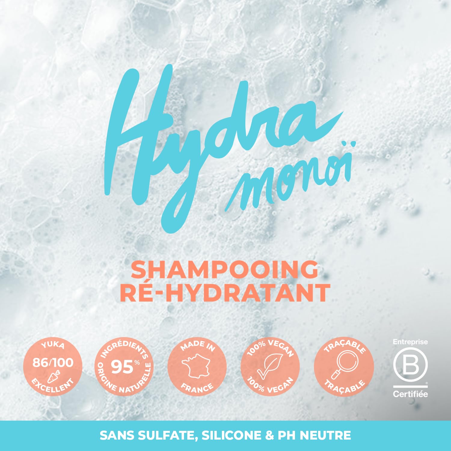 ENERGIE FRUIT | Shampoing sans Sulfate | Monoï & Macadamia BIO | Cheveux Secs Abimés | Vegan | 250 ml