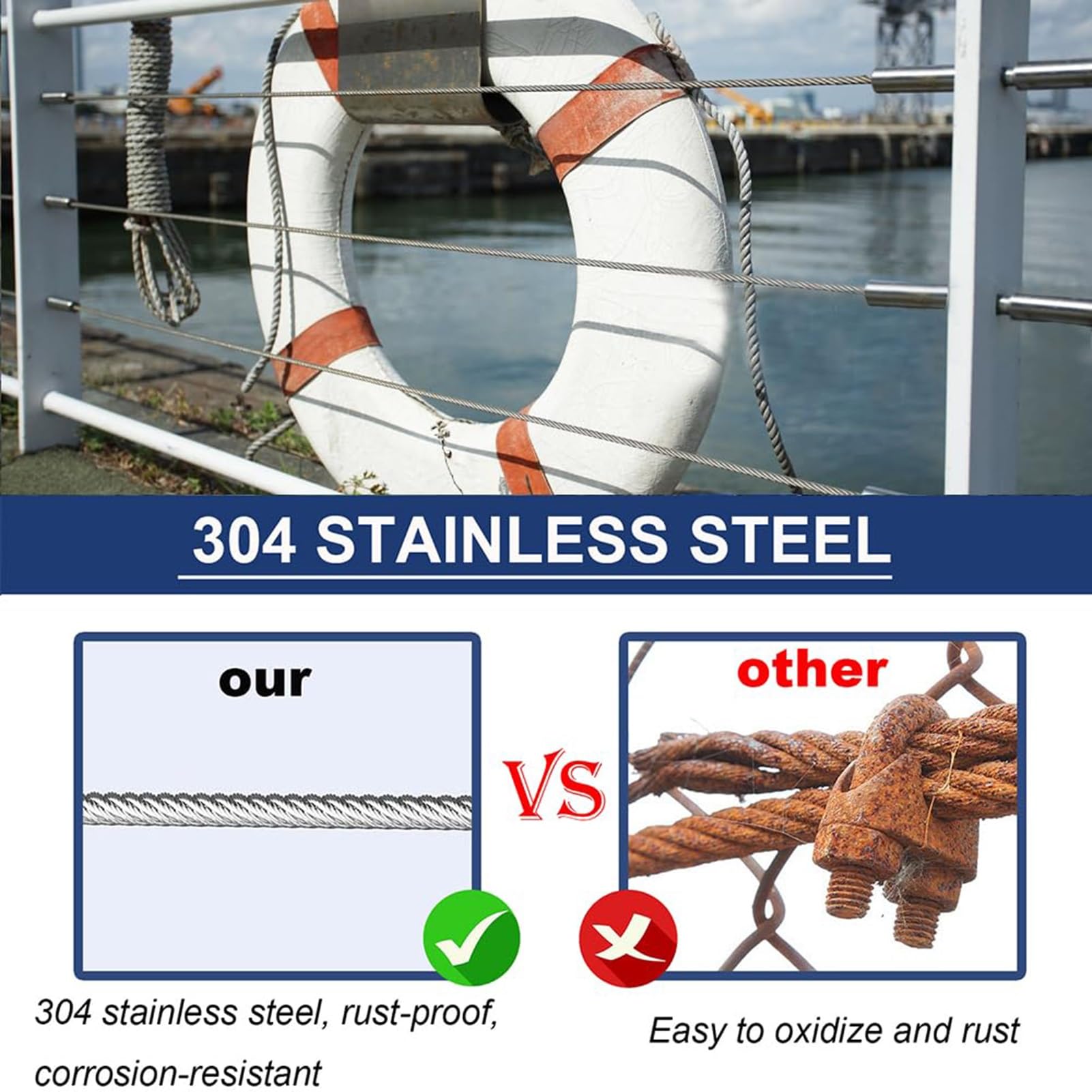 Ringhiera Scala In Acciaio Inox Da 3,50 MT - Fissaggio Pavimento – Falenashop - Foto 9