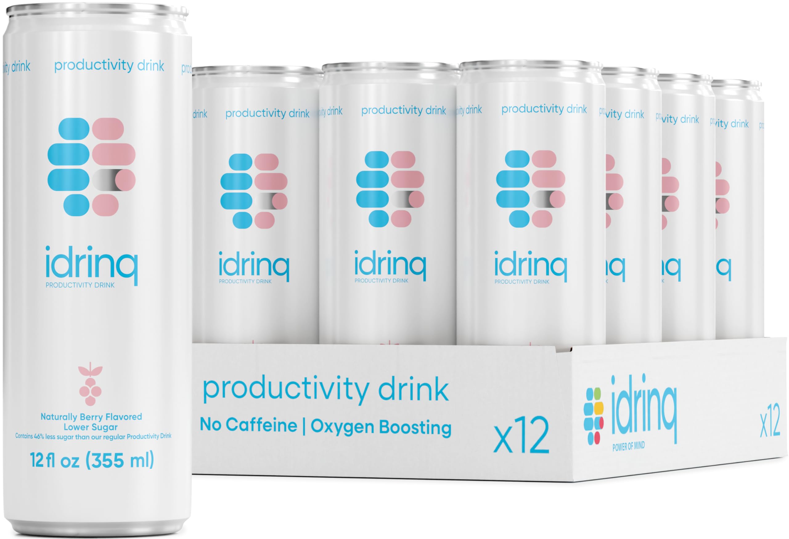 Idrinq - Low Sugar Berry, Caffeine Free Energy Drink, 12oz - 12-Count