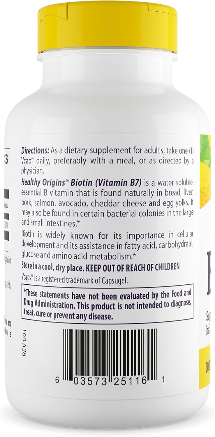 Biotin Hair Growth Supplement 10,000 mcg 150 Vegan Capsules, Vitamin B7