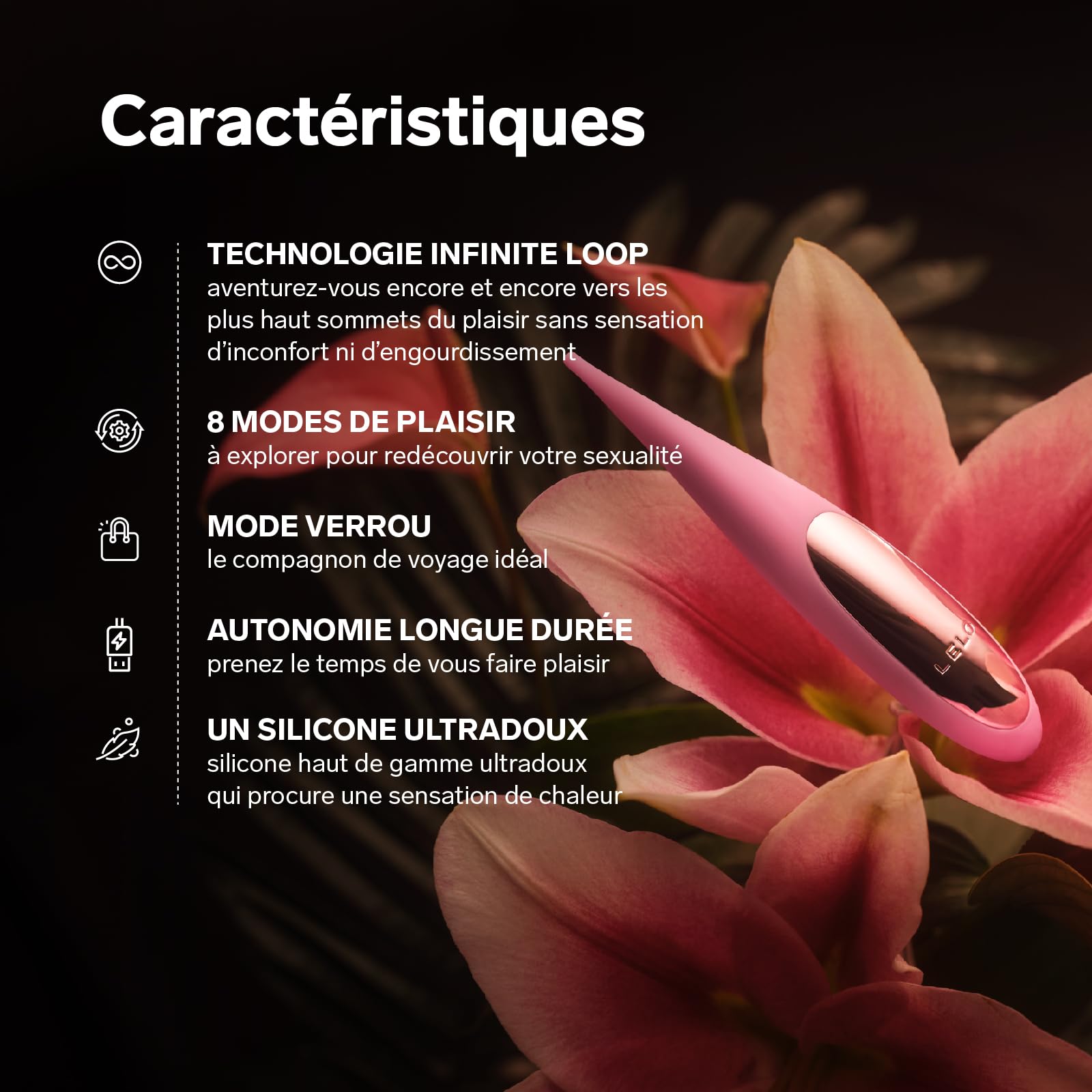 LELO DOT Travel Petit Vibromasseur Femme Stimulateur Clitoridien Doté de 8 Modes de Plaisir qui Effectue des Mouvements Oscillatoires En Huit Vibromasseurs Feminin, Pink