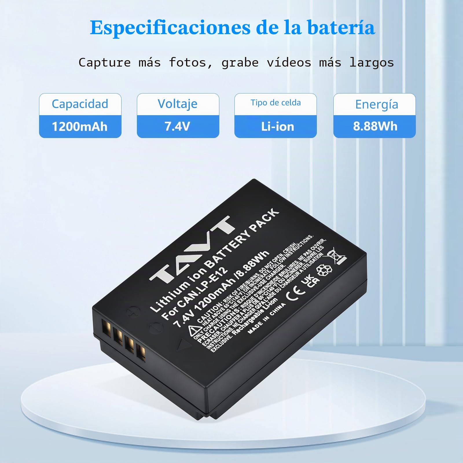 2 baterías y Cargador LP-E12 de 1200 mAh para Canon PowerShot SX70 HS, EOS M50, M50 Mark II, EOS M100, 100D, M, M2, M10, Rebel SL1, Kiss X7