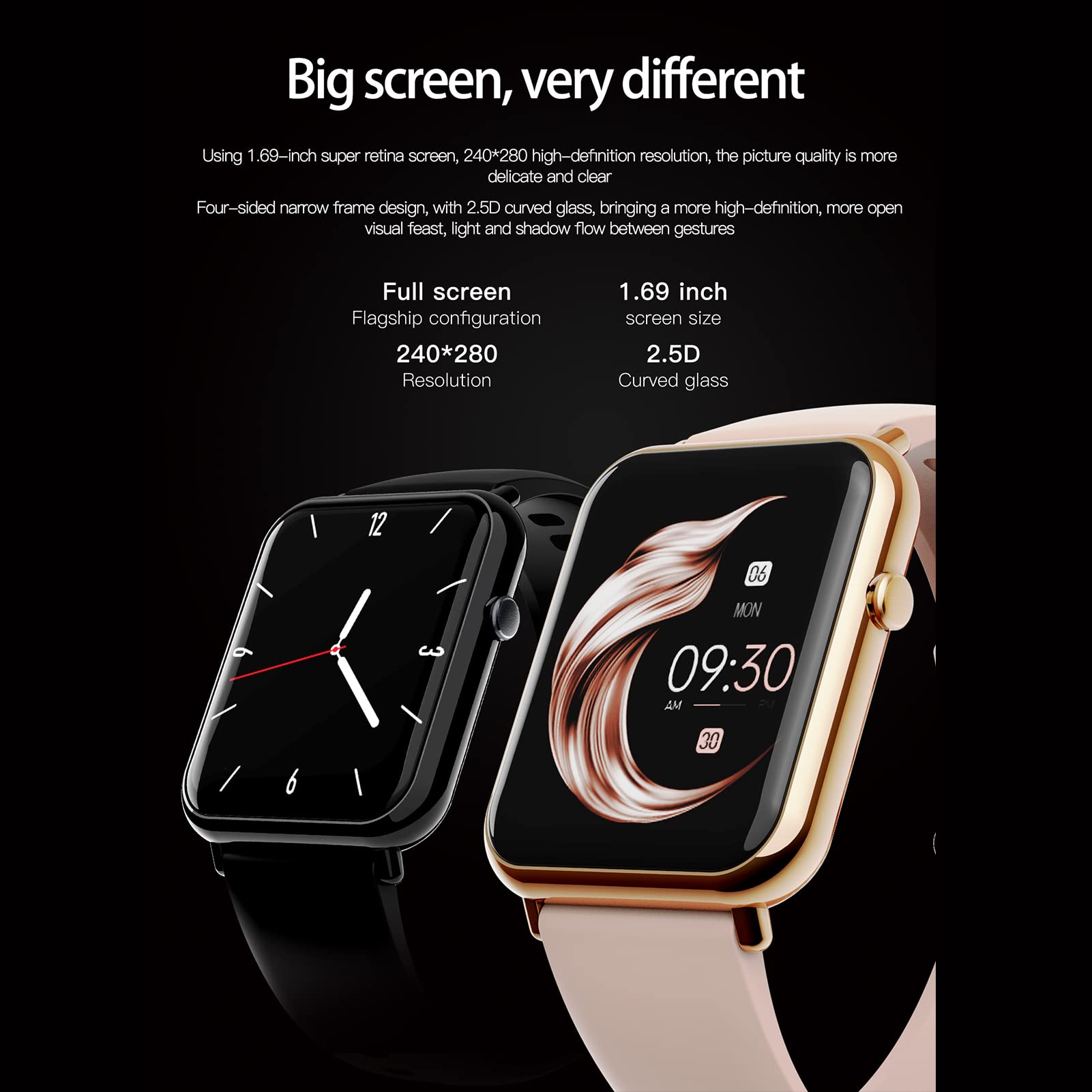 Orologio fitness impermeabile collegato braccialetto uomo donna sportivo,con monitoraggio della frequenza cardiaca sonno,Monitor della frequenza cardiaca,Lunga durata per Android iOS, rosso