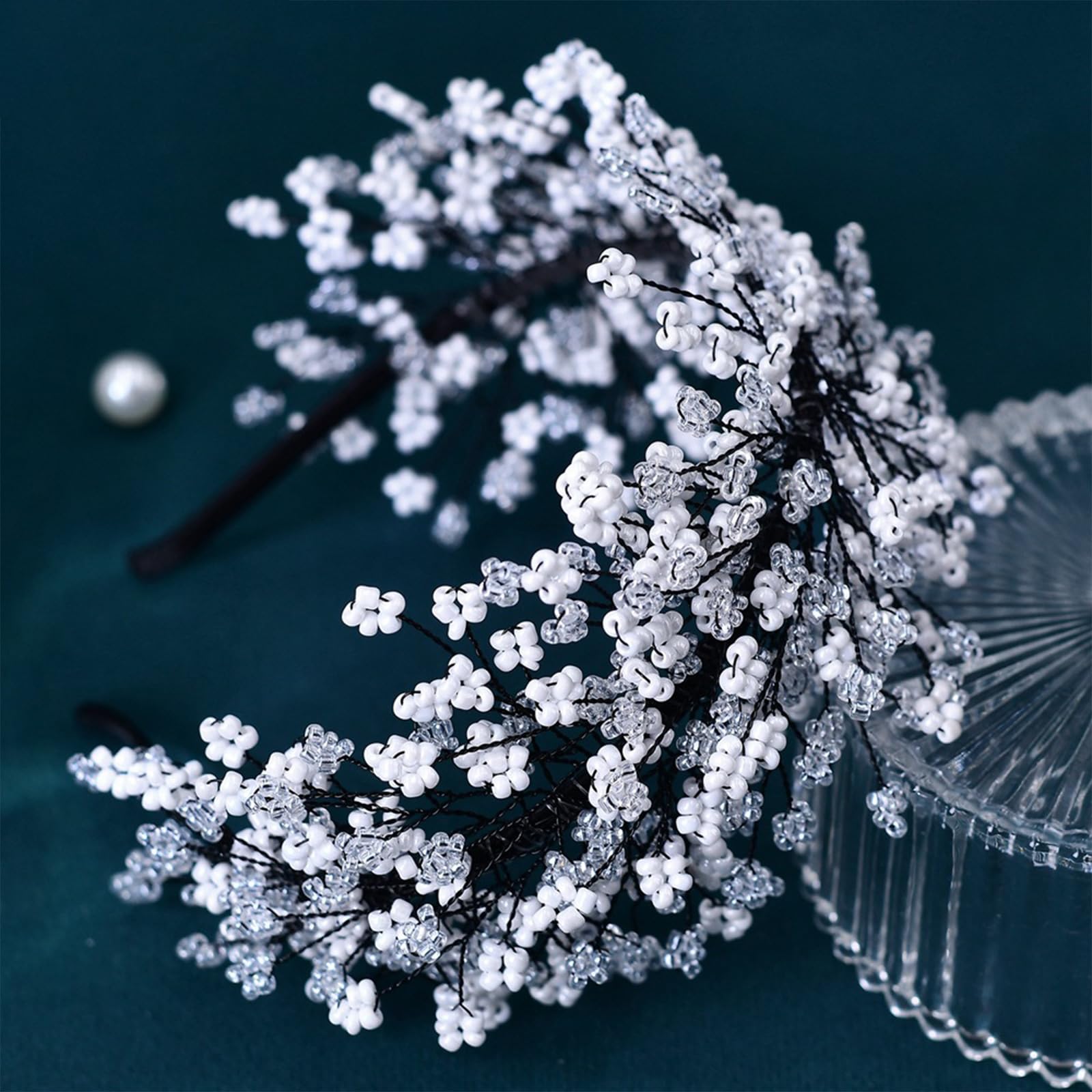 Lussuosa fascia per capelli in tessuto di cristallo per donne, estetica, per matrimoni, eventi formali, feste serali, decorazioni per capelli per feste