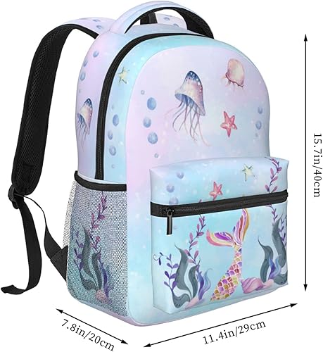 Miniatura 3 de DAATUANG Mochila simple y moderna mochila de viaje Mochila pequeña Mochila impermeable Mochila de moda Mochila linda, Sirena, Mochilas de viaje