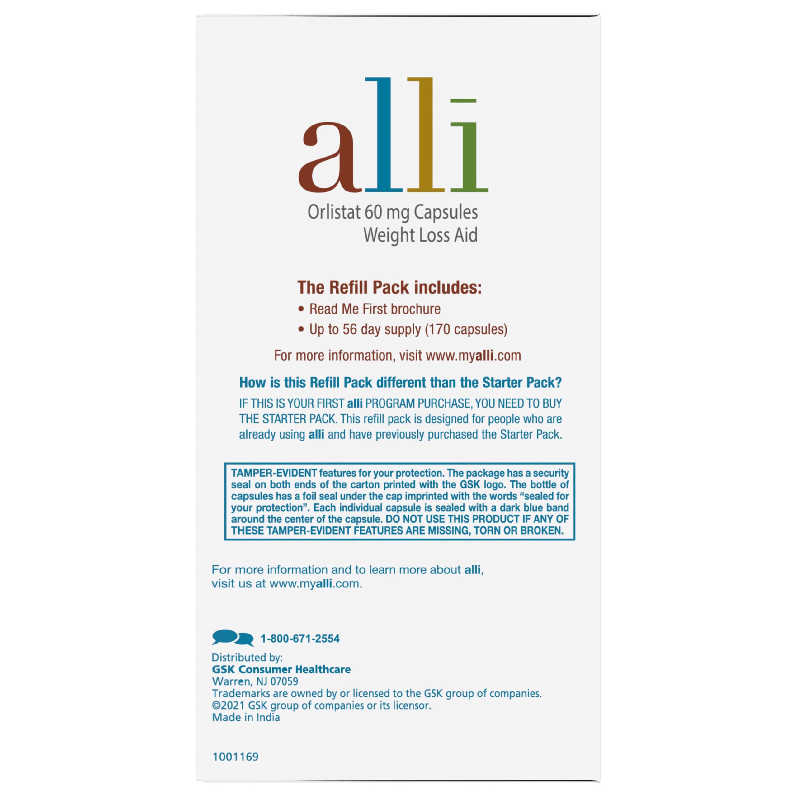 alli Weight Loss Supplement, Orlistat 60 mg Capsules, 170 Count Refill Pack — Amazon image 10