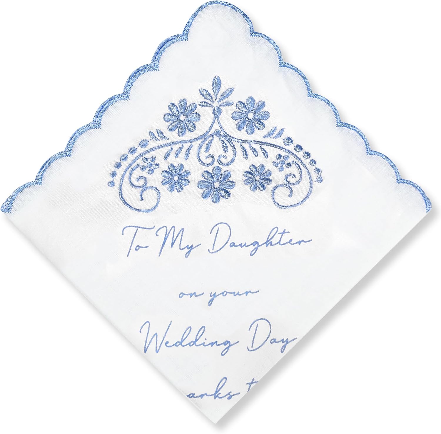 Wedding Embroidered Handkerchief, Father & Mother Of The Bride Gifts, Something Blue Wedding Gifts