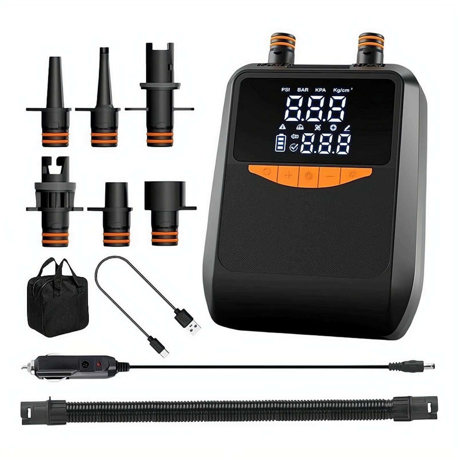 Pompe à pagaie électrique rechargeable, pompe de 20 psi, 6000 mAh, gonflage automatique avec pompes S, dégonflage, et
