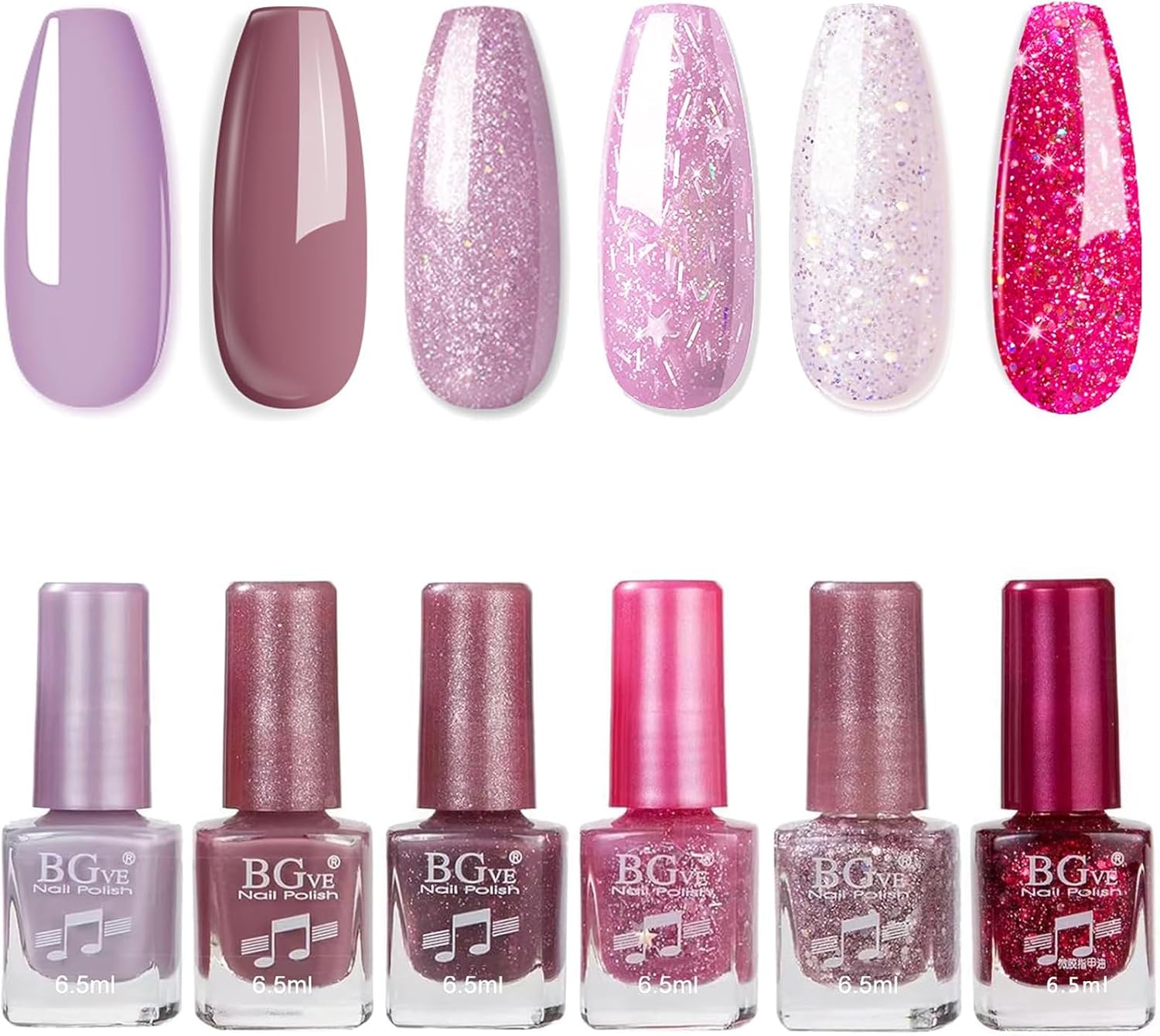 EONFAVE Nail Polish Set Glitter Nail Varnish Sets Quick Dry & Long