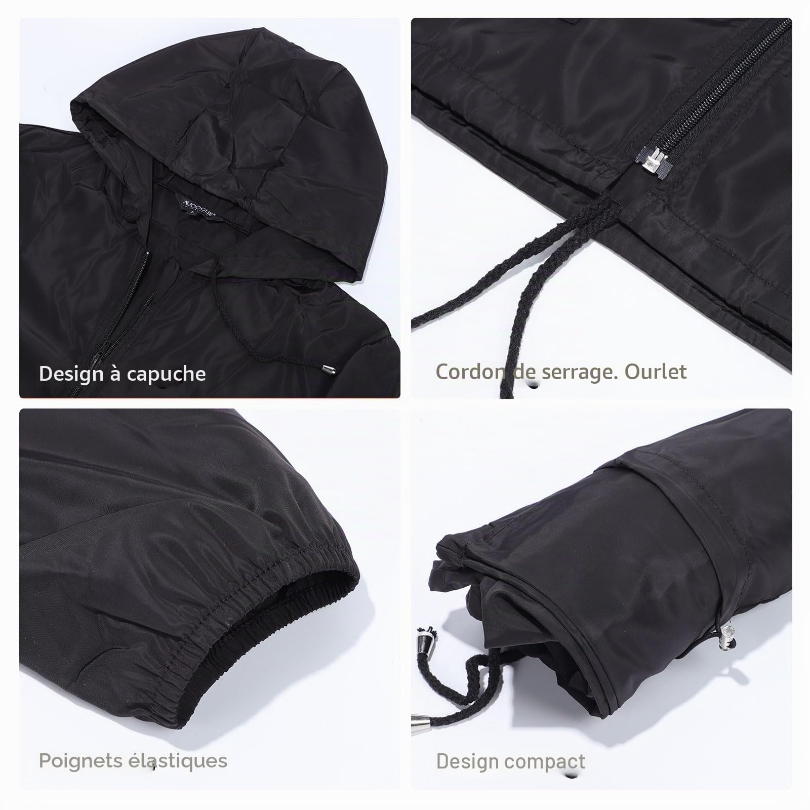 Veste imperméable légère pour femme, veste de pluie à capuche pour randonnée, course à pied, cyclisme