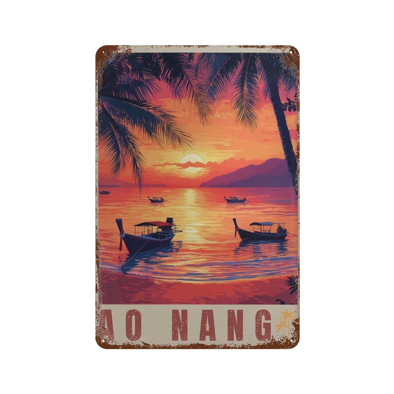 xiaoxiaoshen Ao Nang Thailand Travel Krabi Wall Decor Art Metal Tin Poster Modern Home Decor Art Home Bar Shop Decorations Vintage Sign 30x20cm