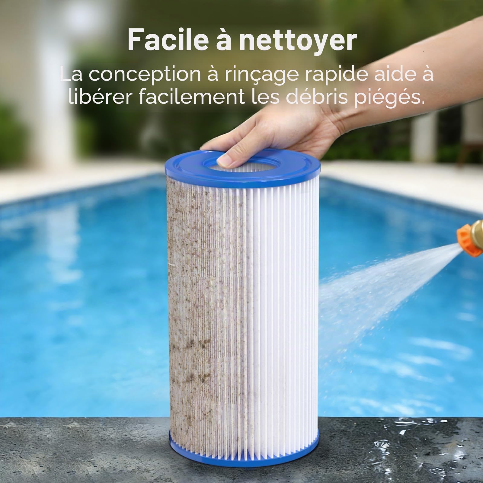 POOLPURE Filtre de Rechange pour Type A ou C, Compatible avec Intex 29000E/59900E, filtres de Piscine, évasions d'été ou Vagues d'été pour piscines Hors Sol, Lot de 6