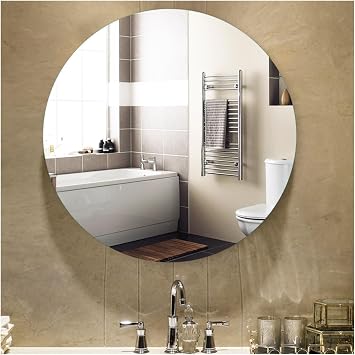 Round Wall Mirror Decorative Modern Vanity Mirror Frameless Bathroom Mirror for Living Room, Bedroom, Entryway Decor 30 cm - 70 cm40cm/15.7in