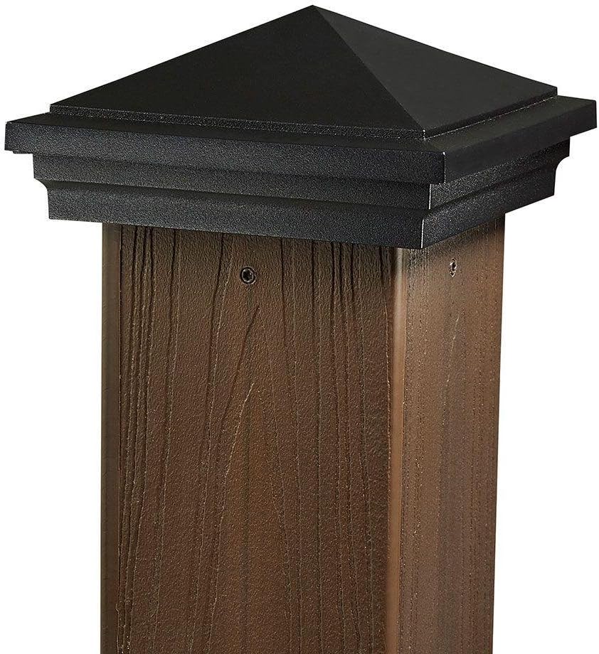 ArmorGuard 5 in. x 5 in. Black Plastic Pyramid Matte Post Sleeve Cap