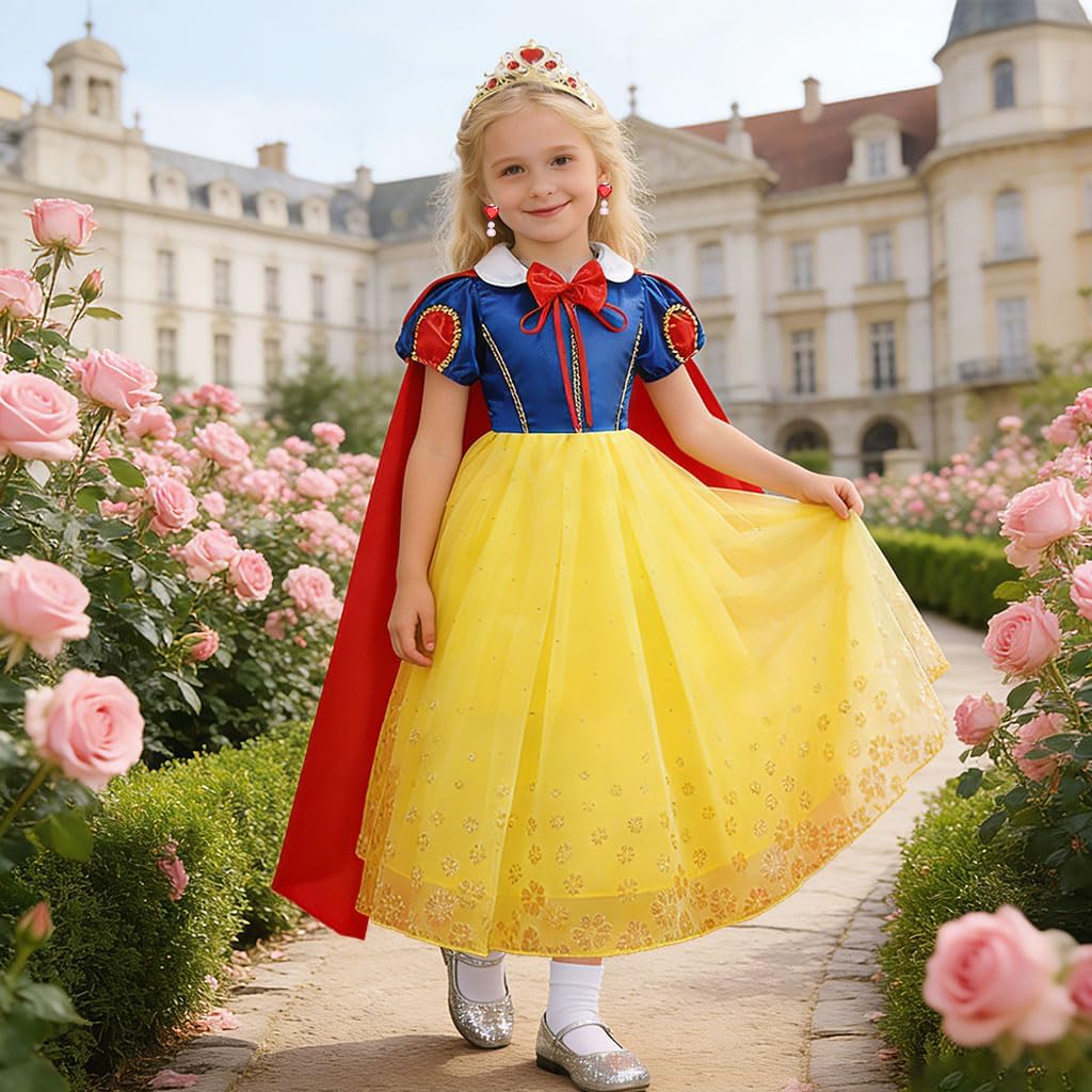 Princess Costume Dress for Little Girls Princess Dress Up Costume Party Carnival Halloween Cosplay with Accessories - Image 2