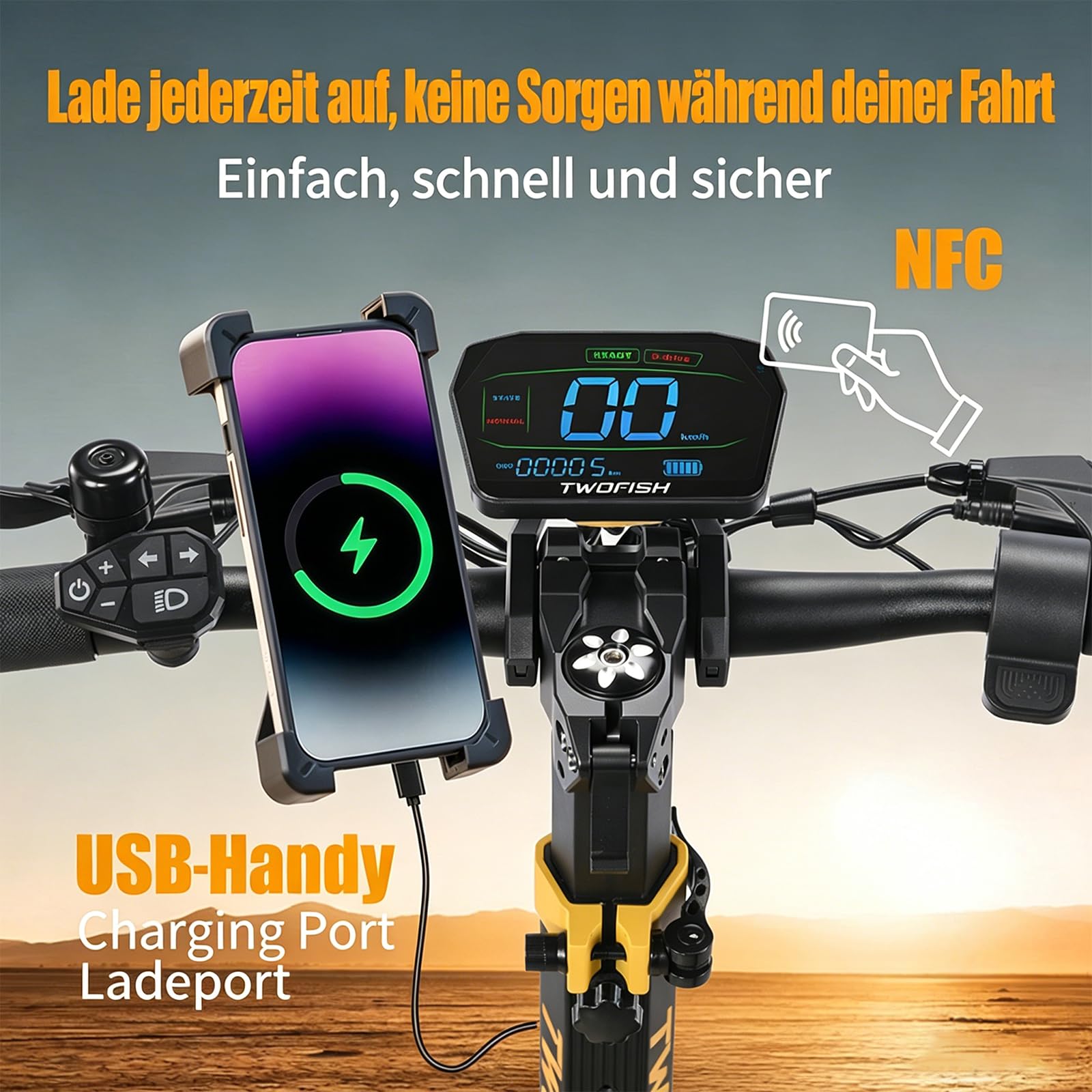 Hochgeschwindigkeits-Elektroroller Für Erwachsene Mit Dualantrieb, Entsperrbarer Geschwindigkeitsbegrenzer, 52-V-23-Ah-Akku, Hochauflösendes Display, Zusammenklappbar, Doppeltes Stoßdämpfungssystem