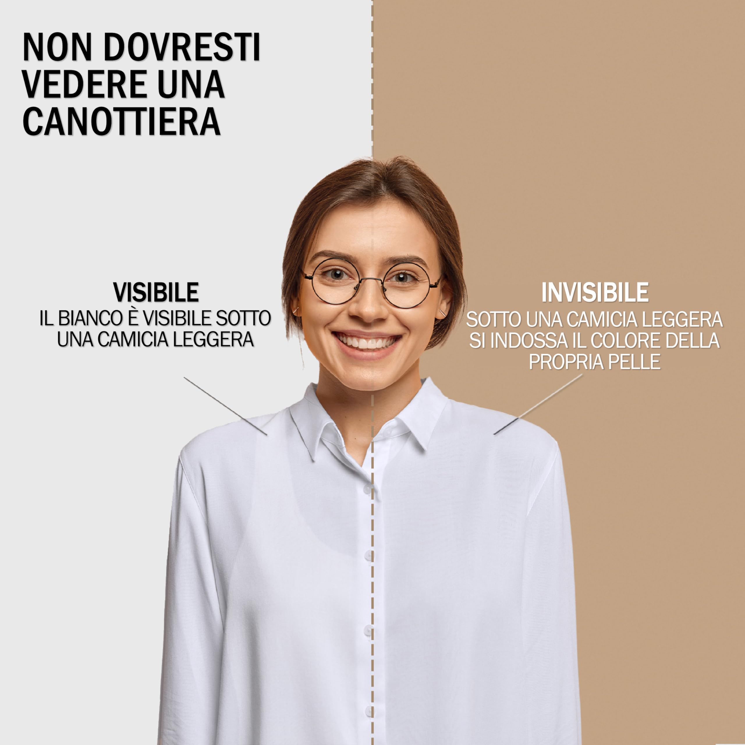 Maglia Anti Sudore - T-Shirt Contro Le Macchie di Sudore - Canotta antisudore - T Shirt Donna - con ArmPads PRO e Trattamento Silver - Donna - Girocollo