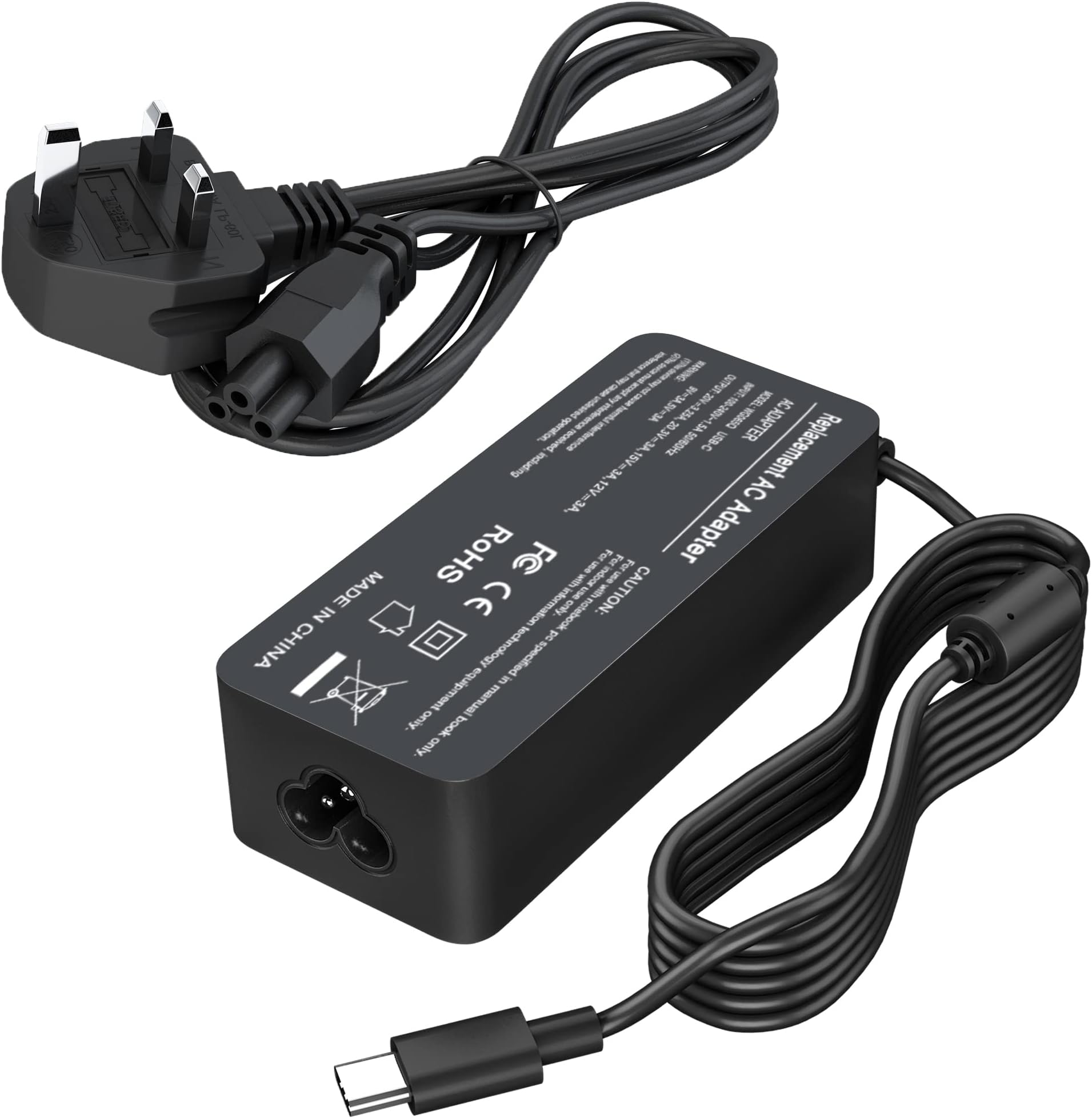 65W/45W USB C Power Adapter Charger, Portable Type C PD Laptop Charger Power Supply Cord for MacBook/Pro/Air, Lenovo ThinkPad Chromebook,ASUS, Acer, Dell, Huawei, HP and Other Devices with Type C Port