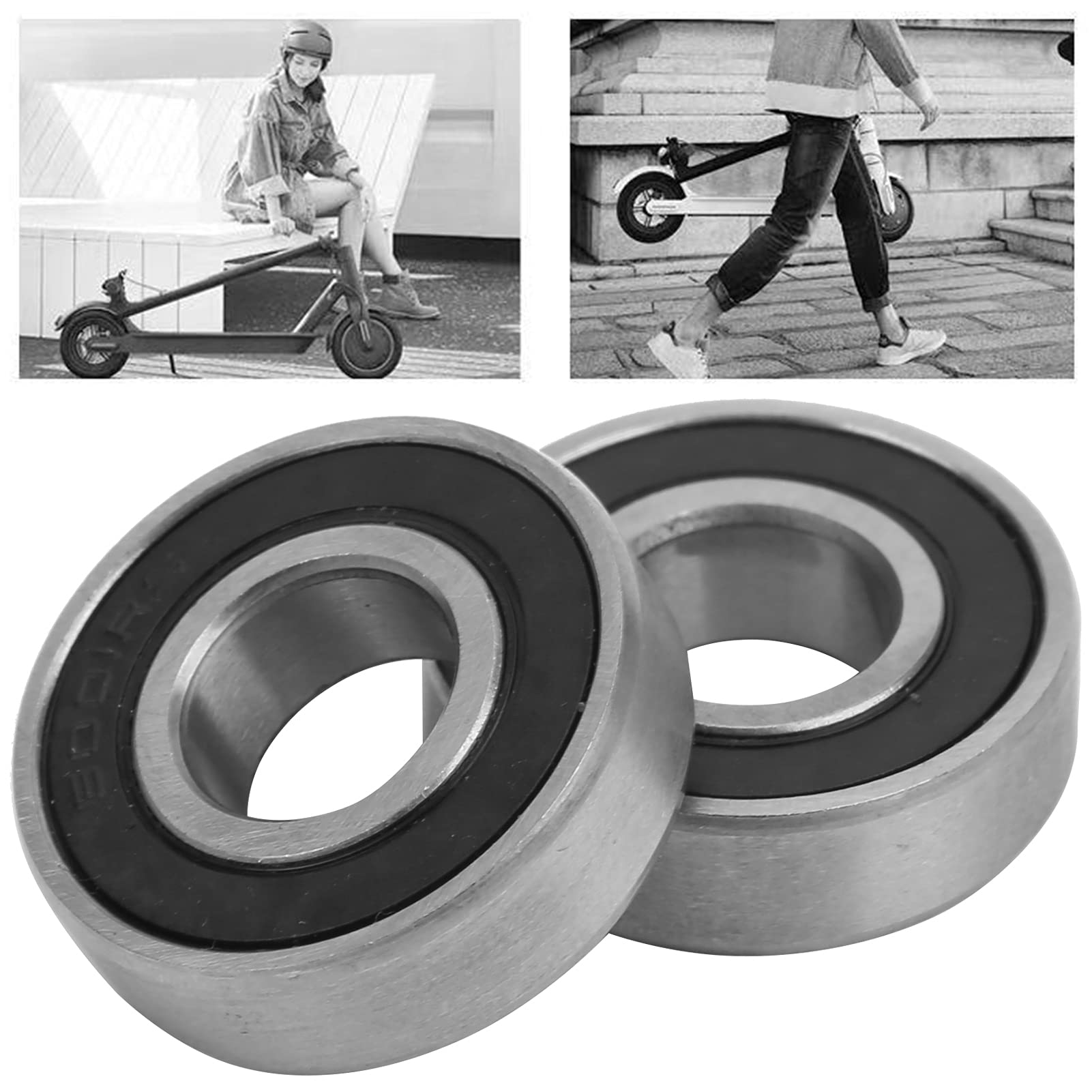 2 Rodamientos de Bolas, Scooter Eléctrico de Rueda Auxiliar Trasera para M365 PRO PRO2