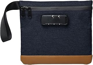 Sac Anti-odeurs avec Serrure à Combinaison, 20 x 18,8 cm, Sac à Monnaie étanche sûr, Doublure en Carbone, Grande Poche de Rangement Anti-odeurs, Protection de l'argent, Passeport, Portefeuille