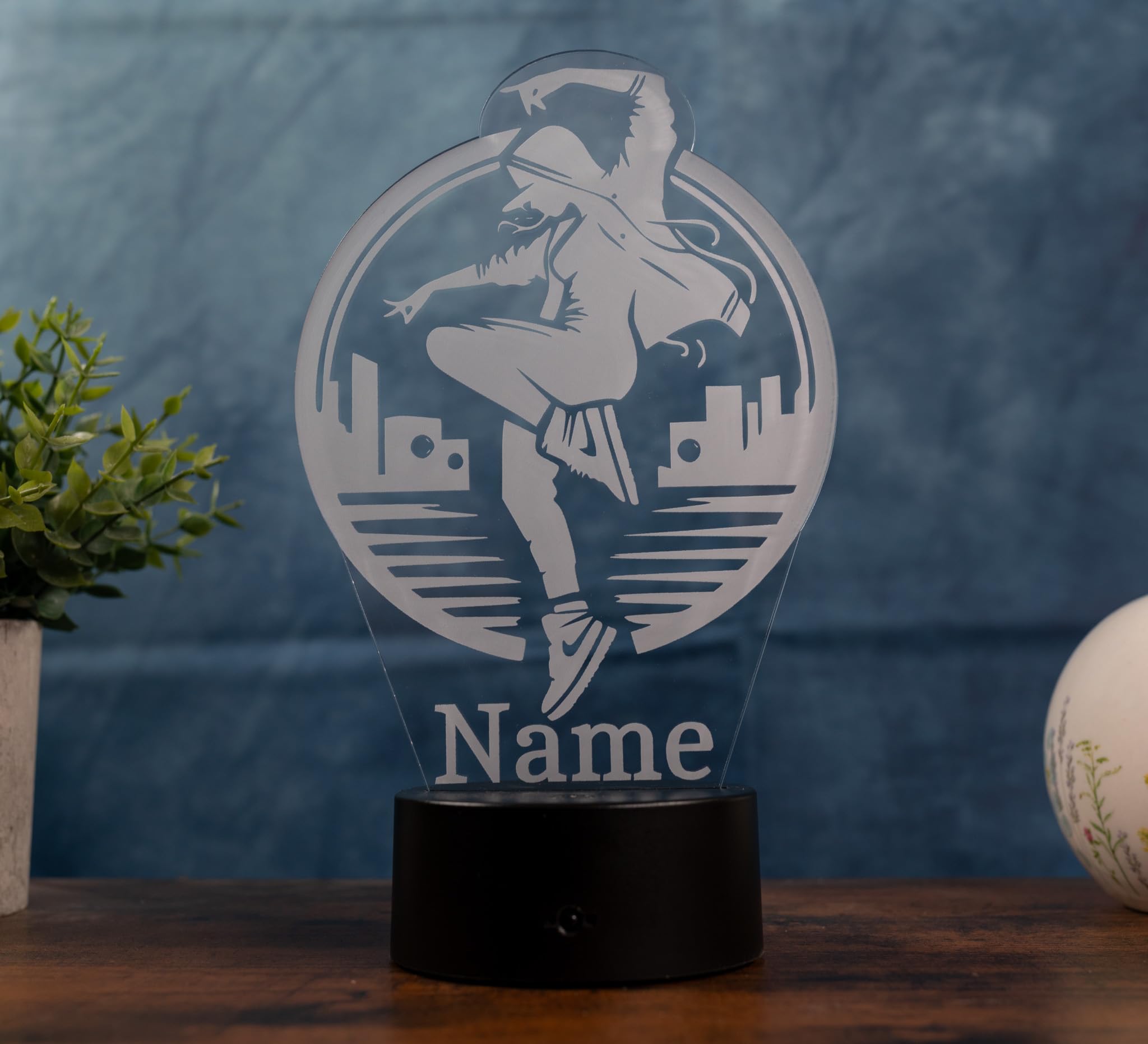 Lampada Hip Hop personalizzata – Luce notturna LED con nome | Regalo di streetdance per ragazze e donne | Lampada decorativa da ballo per cameretta, camera da letto e fan di urban dance