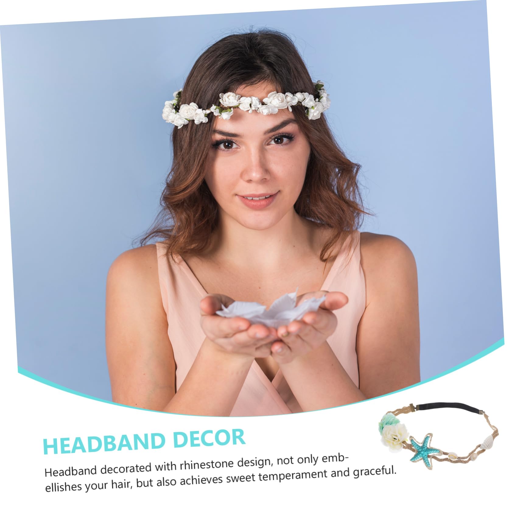 FRCOLOR 8 Pz Fascia Per Stelle Marine Fascia a Conchiglia Cerchietti Di Perle Accessori Per Da Sposa Con Perle Vedi Stella Da Sirena Fasce Per Creative Conchiglia.