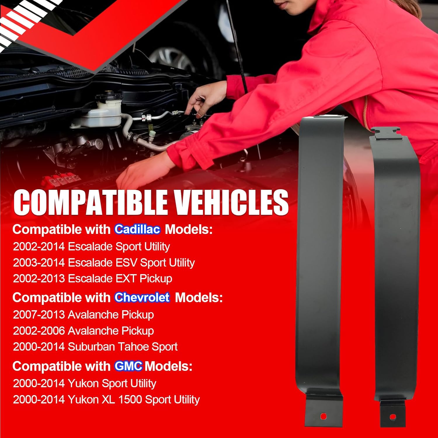 SMMS 2PCS Fuel Tank Straps 578-237 for Cadillac Escalade 2002-2014 for Chevrolet Avalanche 2007-2013 Suburban Tahoe for GMC Yukon XL 2000-2014, Gas Tank Straps Replace OE 15745095 22868152 ST237